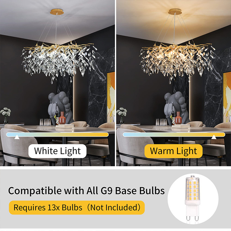 Custom Made Tree Branches Chandelier Luxury Home Decoration Living Room K9 Crystal Lobby Modern Led Crystal Pendent Light Lampe