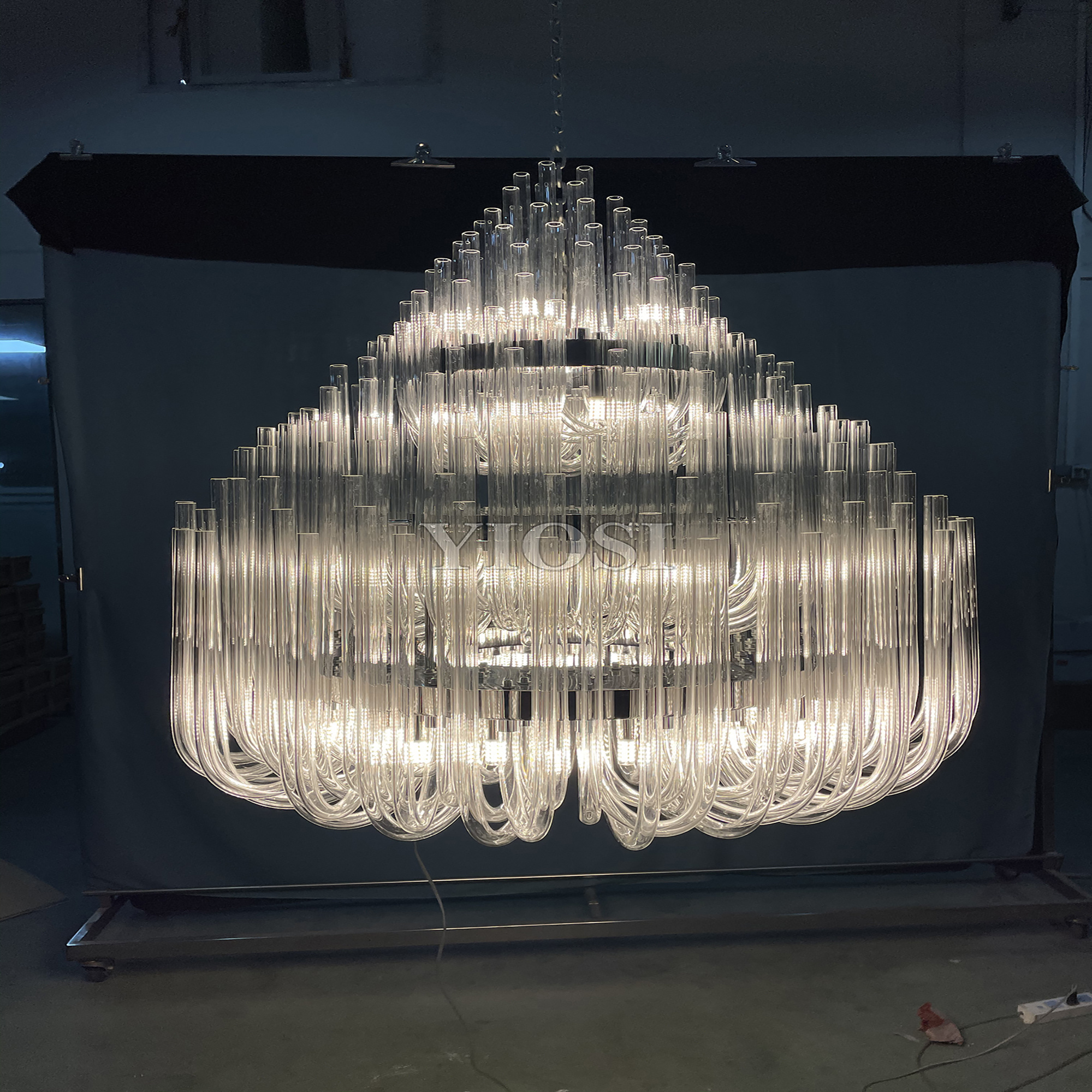 Modern aluminum chain ceiling chandelier pendant light industrial vintage tassel hanging lamp