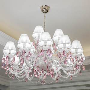 Modern Nordic Style Pink Crystal Chandelier Living Room Hotel Lobby Bar Ceiling Hanging Decoration Atmosphere pendant light