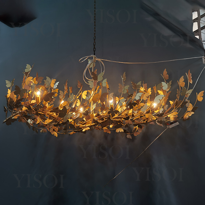 Modern Gold Butterfly Weddings Led Ceiling Moder Contemporary Entryway High Ceiling Hanging Pendant Light E27 Chandelier