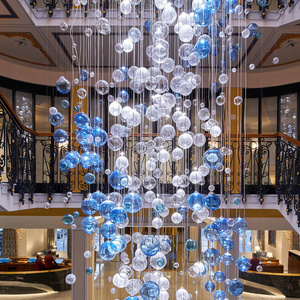 Nordic Clear Glass Bubbles Chandelier Lighting Ceiling Chandeliers Hotel Lobby Bar Decoration