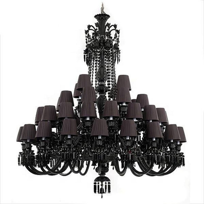 Customized Black Crystal Ceiling Chandelier Luxury Restaurant Hotel Creative Modern Art Pendant Light