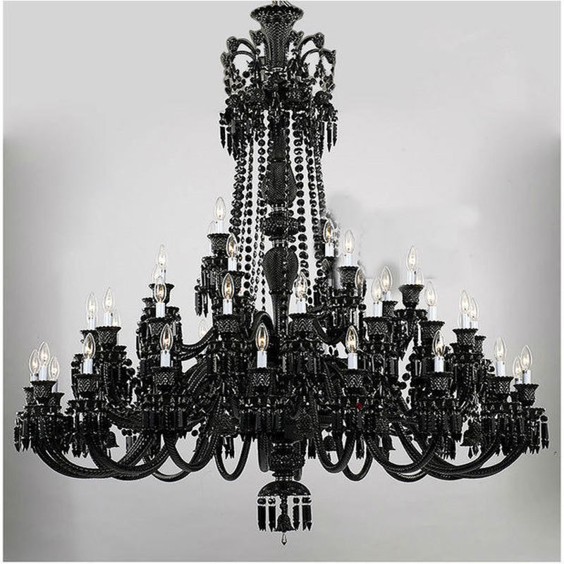 Customized Black Crystal Ceiling Chandelier Luxury Restaurant Hotel Creative Modern Art Pendant Light