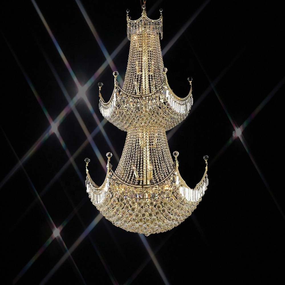 Large French Empire Crystal Chandelier for Hotel Lobby Entryway Foyer