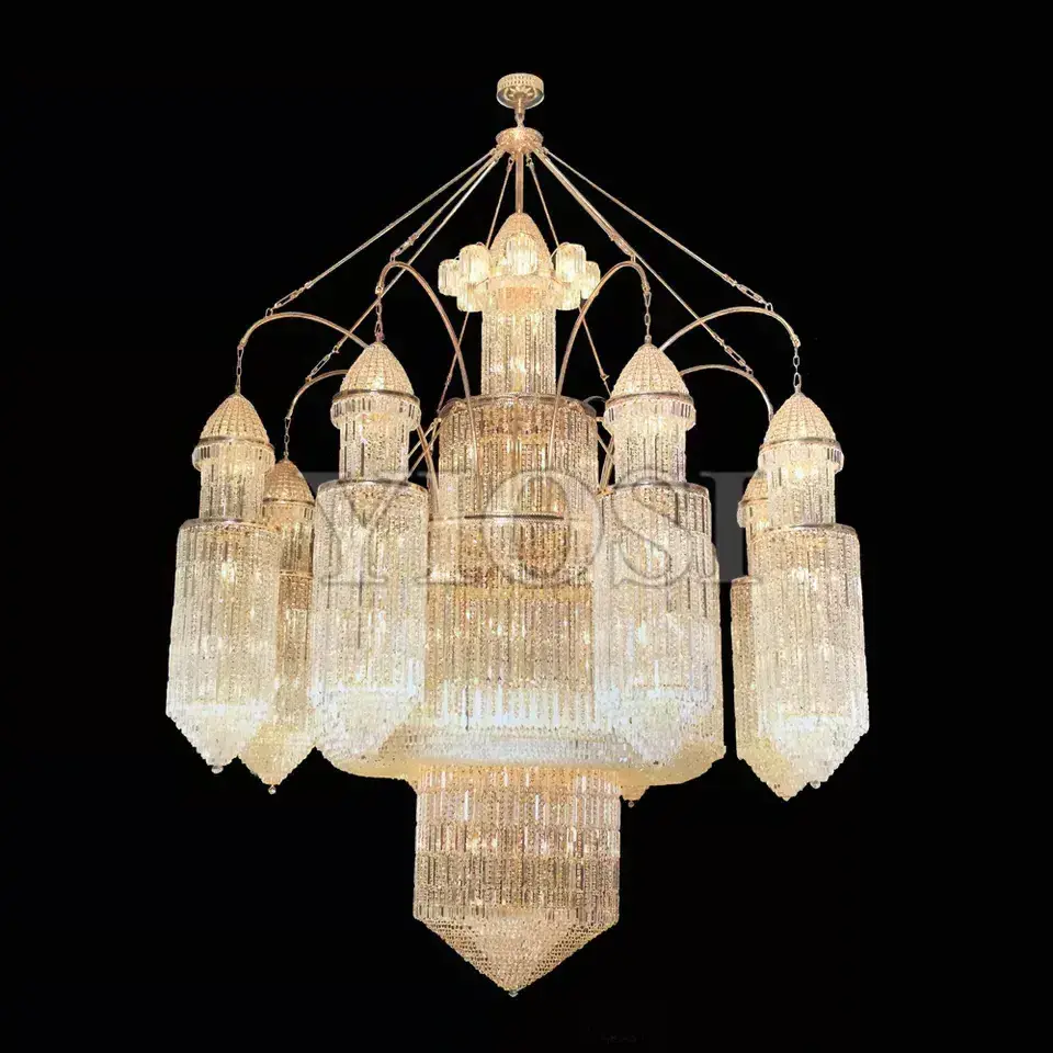 Customized size Mid century Church Muslim Crystal Chandelier Lighting Indoor Living Room Led Pendant Light