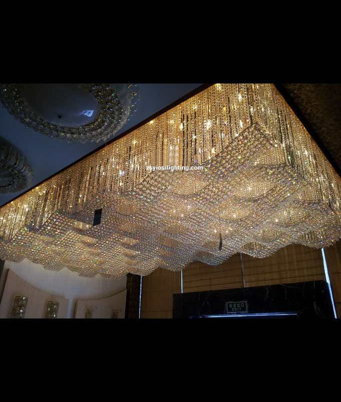 Hilton Hotel Crystal Chandelier for Luxury Hotel Restaurant pendant light and banquet hall lighting