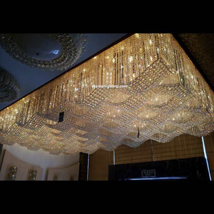 Hilton Hotel Crystal Chandelier for Luxury Hotel Restaurant pendant light and banquet hall lighting