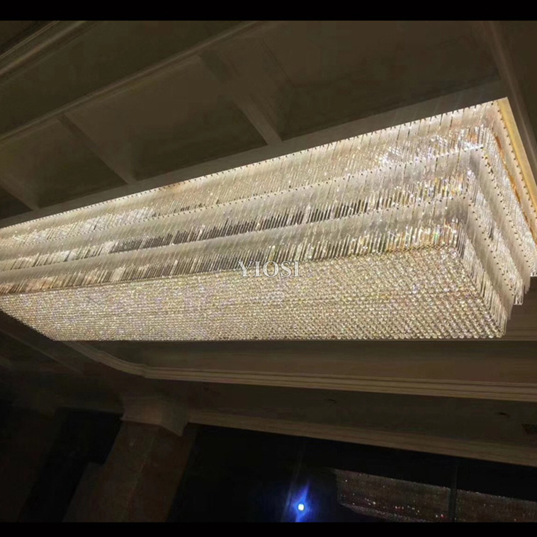 Custom Hotel Engineering Lighting Luxury Large Hotel Lobby Chandelier Big Project Crystal Chandelier Pendant Lights