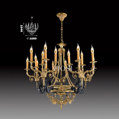 Luxurious Large Brass Color Crystal Chandelier Lamp Crystal Lustre Light Fixture 20 Arms Hotel Lamp