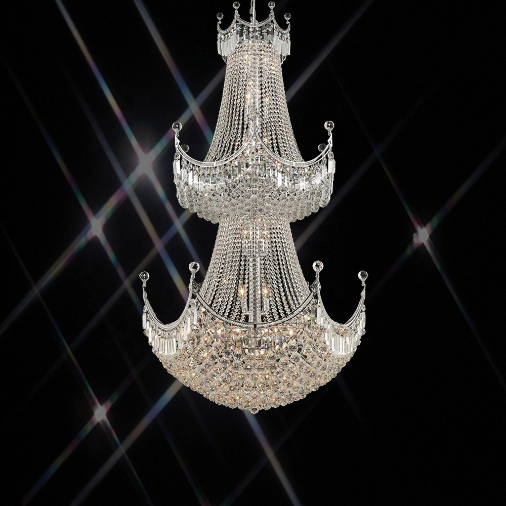 Large French Empire Crystal Chandelier for Hotel Lobby Entryway Foyer