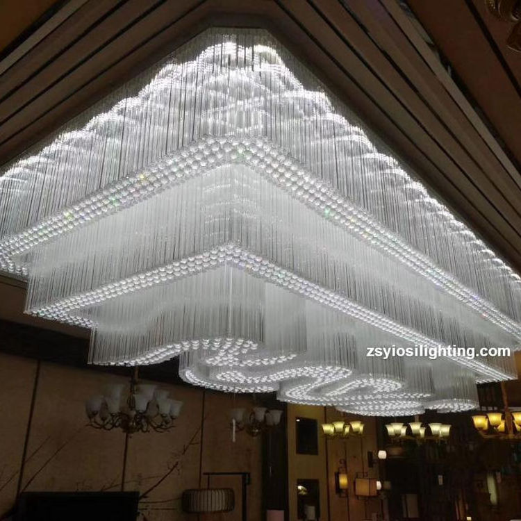 Custom Hotel Engineering Lighting Luxury Large Hotel Lobby Chandelier Big Project Crystal Chandelier Pendant Lights