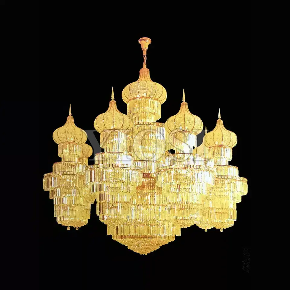 Customized size Mid century Church Muslim Crystal Chandelier Lighting Indoor Living Room Led Pendant Light