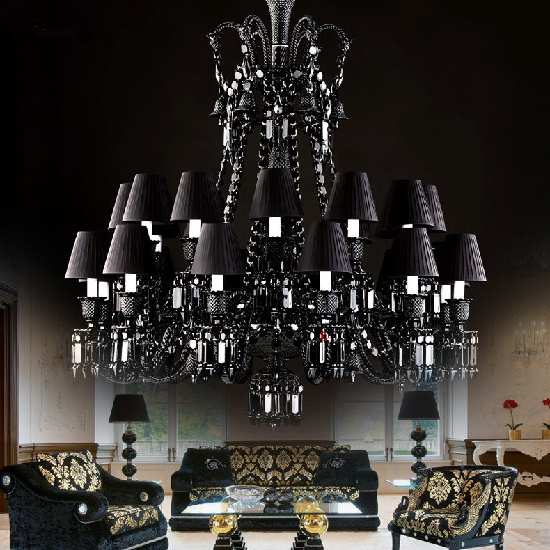 Customized Black Crystal Ceiling Chandelier Luxury Restaurant Hotel Creative Modern Art Pendant Light