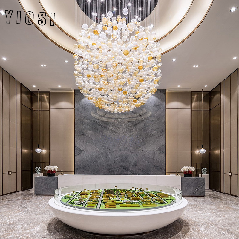 Nordic Clear Glass Bubbles Chandelier Lighting Ceiling Chandeliers Hotel Lobby Bar Decoration