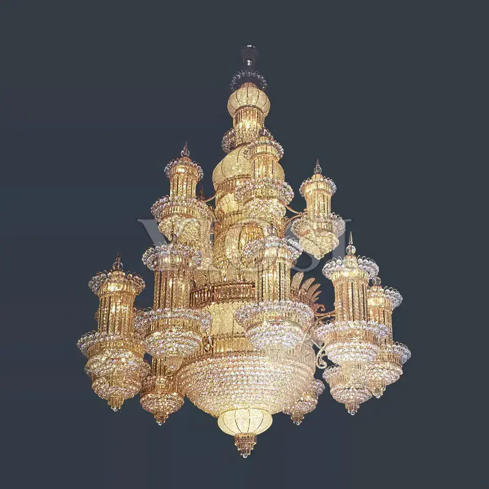 Customized size Mid century Church Muslim Crystal Chandelier Lighting Indoor Living Room Led Pendant Light