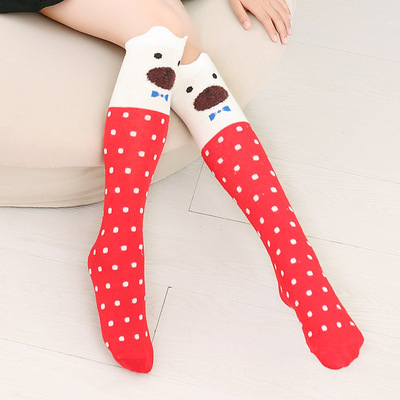 5 Pairs Cute Baby Children Kids Cartoon Soft Cotton Knee High Socks Girls