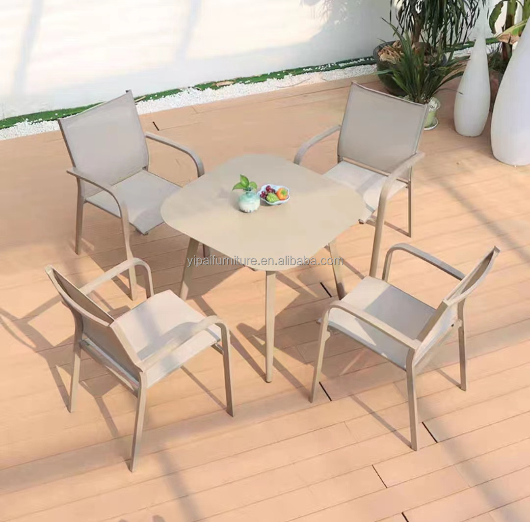 Aluminum Garden Mesh Dining Chair Outdoor Sling Bistro Cafe Chair Patio Chairs