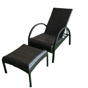 Outdoor swimming pool lounge chair Lounge chair Hotel balcony outdoor folding bed siesta chair rattan  furniture