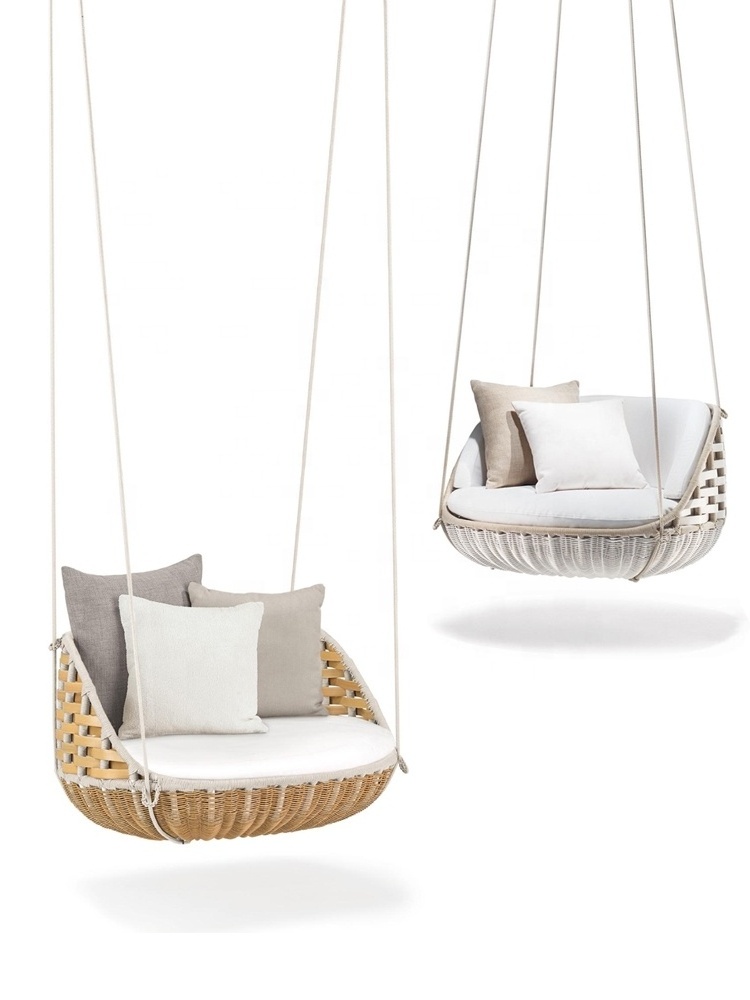 Outdoor wicker sofa round swing wicker chair bird's Nest hanging basket  garden balcony round swing bed