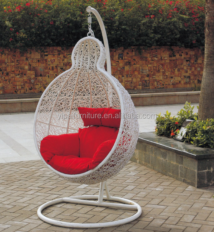 PE wicker rattan metal frame double seat basket balcony Garden Furniture Rattan Patio Swings Hanging Egg Chair outdoor swings