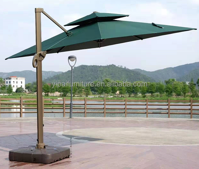 China 3*3 big hotel engineering outdoor garden patio Thatch beach aluminum frame sun umbrella sun garden parasol umbrella