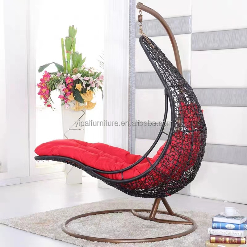 Outdoor furniture Indoor wicker rattan garden Adult garden swing Swing chair with metal support