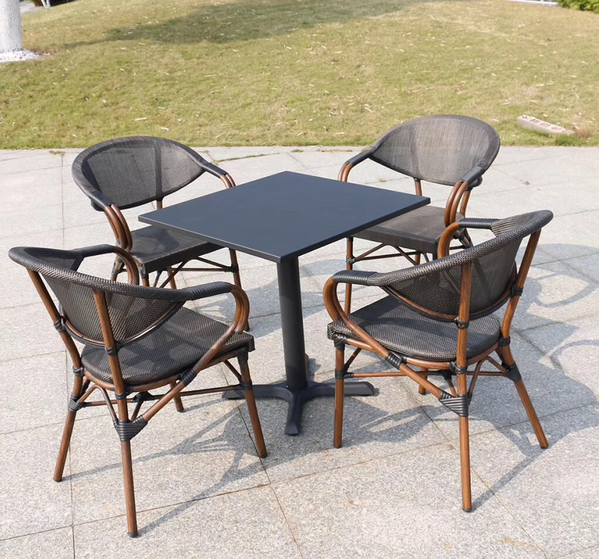 5 PCS Outdoor garden set patio cafe/dining rattan wicker chair  glass top coffee table  garden set