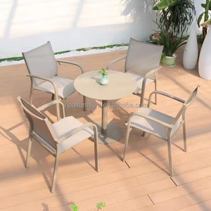 Aluminum Garden Mesh Dining Chair Outdoor Sling Bistro Cafe Chair Patio Chairs