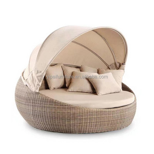 Ledge lounger outdoor pool furniture rattan daybed beach sun bed with canopy  Egg Shaped  Ball Egg Shaped Chair Indoor Outdoor