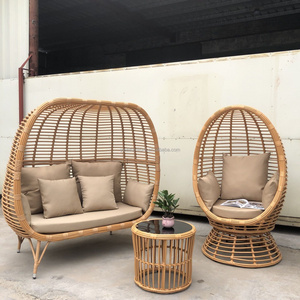 hotel garden Balcony bird shape outdoor rattan garden bed and patio lounge chair Rattan Wicker Furniture Sets