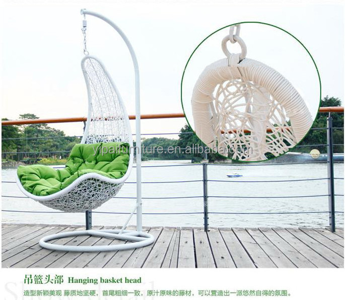 garden rattan egg ceiling swing chair Most popular outdoor furniture egg rattan hanging chair