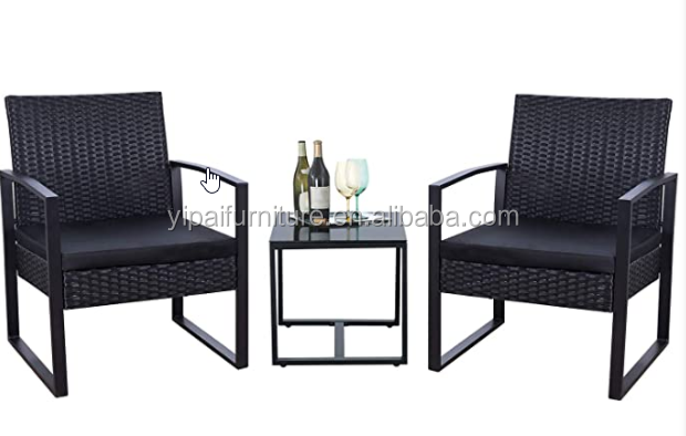 3PC Bistro chair and Table Set outdoor furniture patio rattan garden set