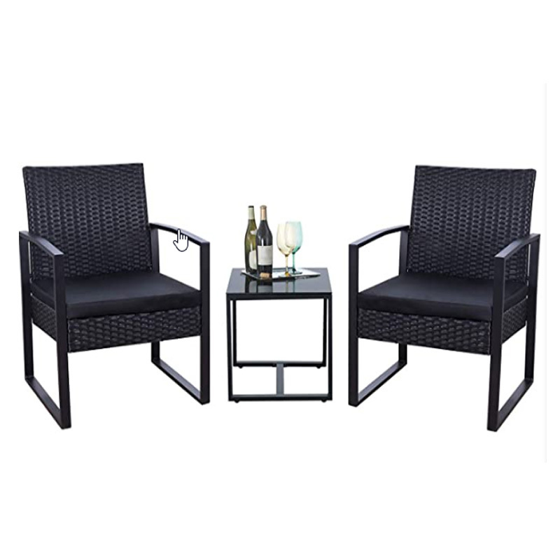 3PC Bistro chair and Table Set outdoor furniture patio rattan garden set