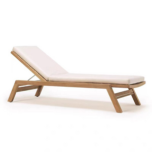 Good Price Garden Hotel furniture solid wood Resort patio sun swimming pool bench outdoor lounge chair