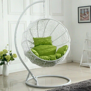 Wicker Rattan Egg Hanging Indoor Swing Chair with Stand  garden rattan iron frame swing hanging chairs