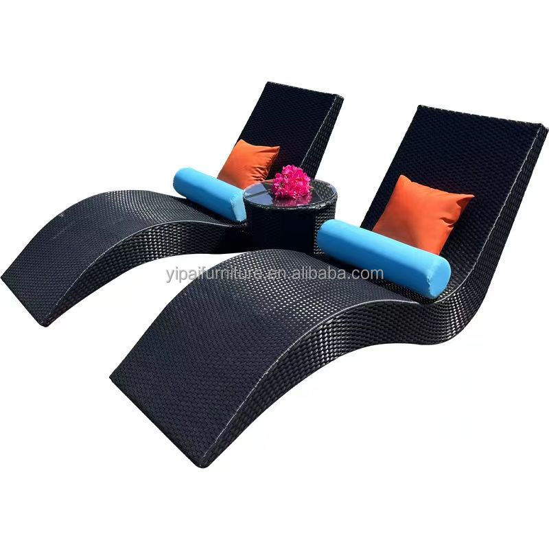 China modern garden hotel Outdoor Patio popular Beach Chair Lightweight Portable Sun ledge lounger rattan furniture chair