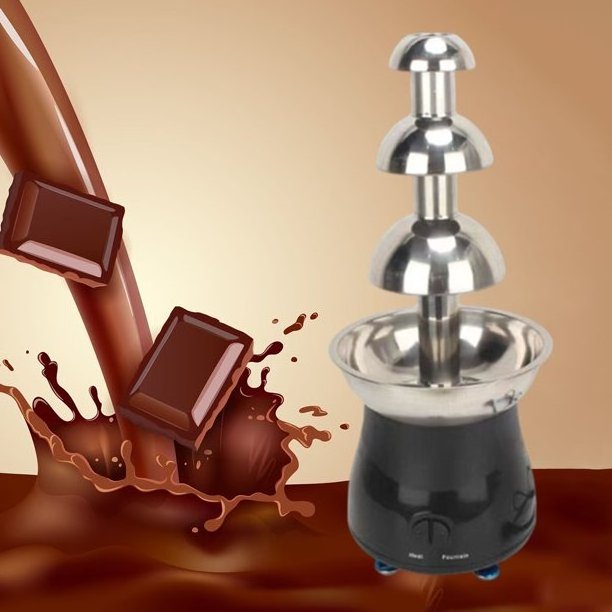 Household 4-tier Chocolate Waterfall Fountain Mini Chocolate Fondue Fountain