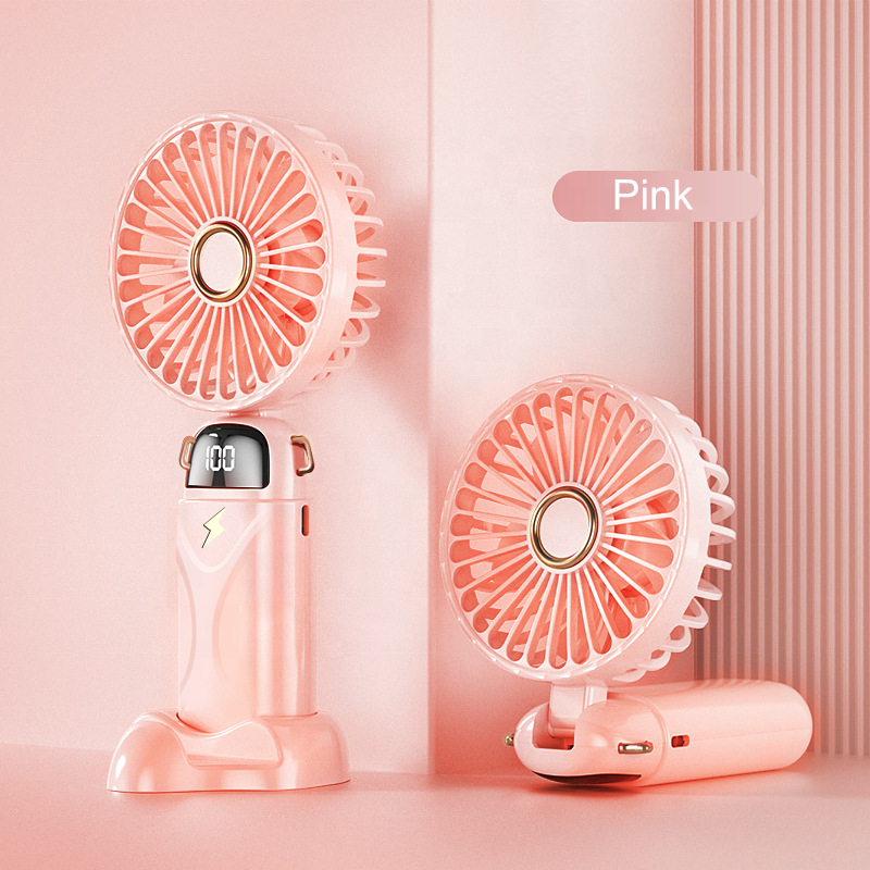 Yipin 2024 New Arrivals USB rechargeable Mini portable fan small table fan with phone holder hand held handheld or neck fan