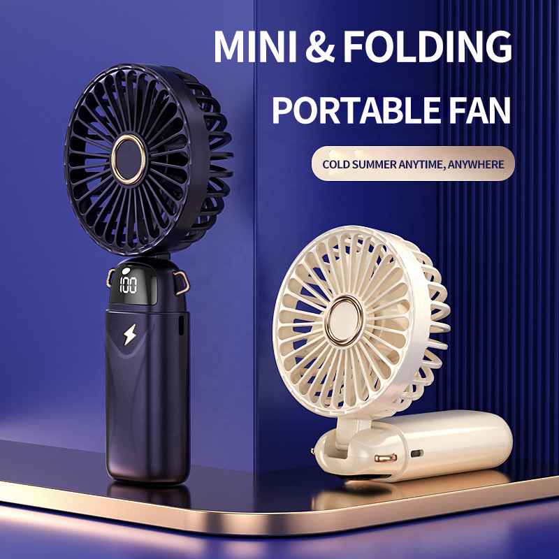 2024 New Arrivals USB rechargeable portable pocket Mini small table fan with phone holder hand held or neck fan for outdoor