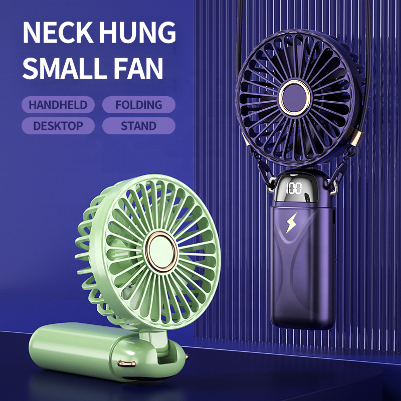 2024 New Arrivals USB rechargeable portable pocket Mini small table fan with phone holder hand held or neck fan for outdoor