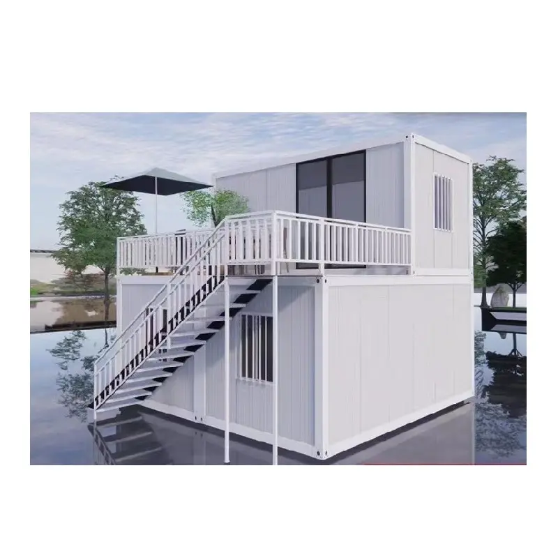 Movable Portable Mobile Home 20 Ft 40ft Flat Pack Prefab Tiny Prefab Container House With Optional Balcony Stairs