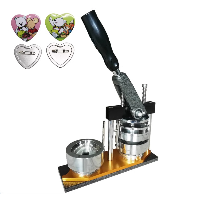 Heart shape badge maker button machine