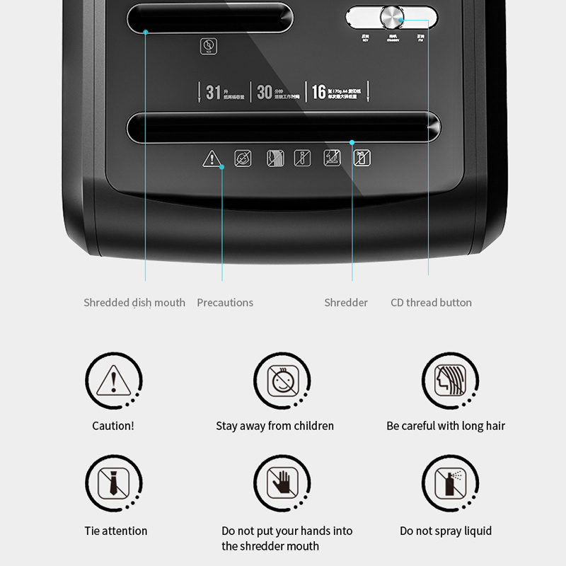 paper shredder  machine for paper 16 sheets, CD, Pvc card