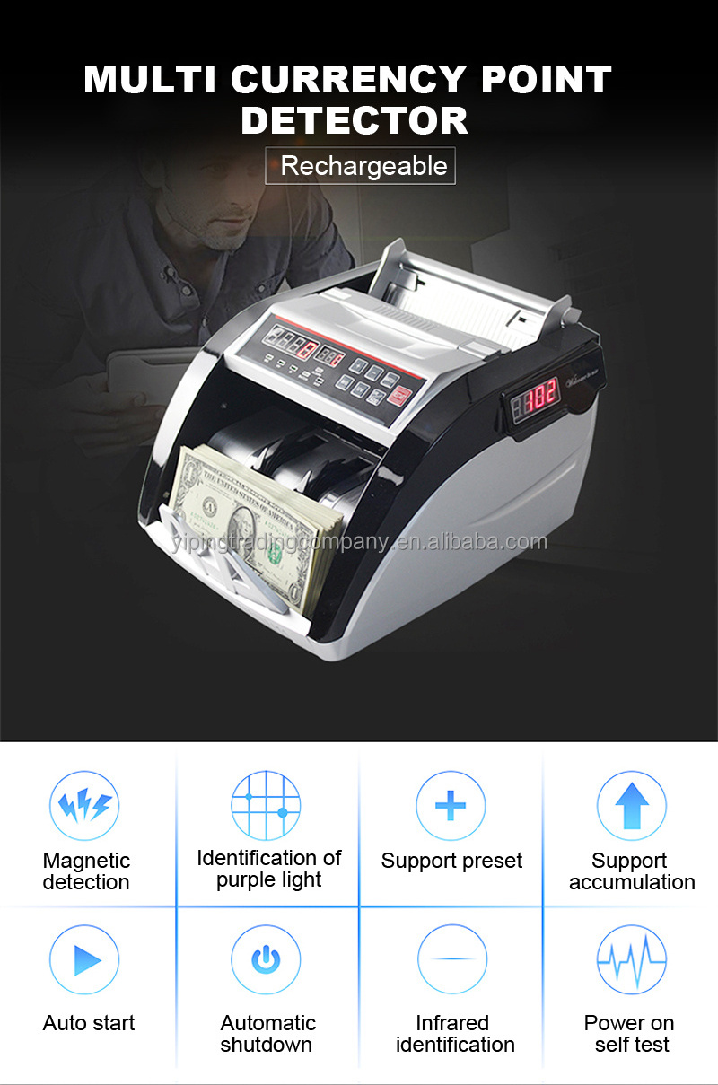 bill counter using battery  Machine Portable money detector with battery rechargeable money counting machine