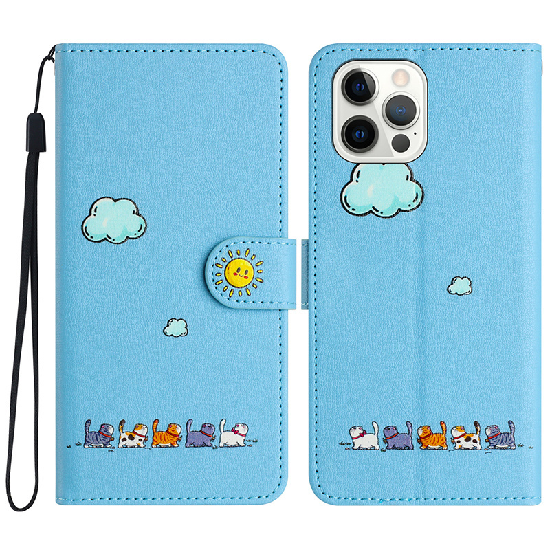 Cute  Cartoon Cat Design Phone Case for iPhone 15 14 2023 Mobile Phone Accessories for Samsung S24 S23 S22 A13 A14 Phone Case