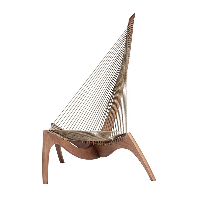 YIPJ Nordic Solid Wood Sailing Chair Sofa Household Designer Chairs Creative Folk Style Harp Chair Entrance Recliner Modern