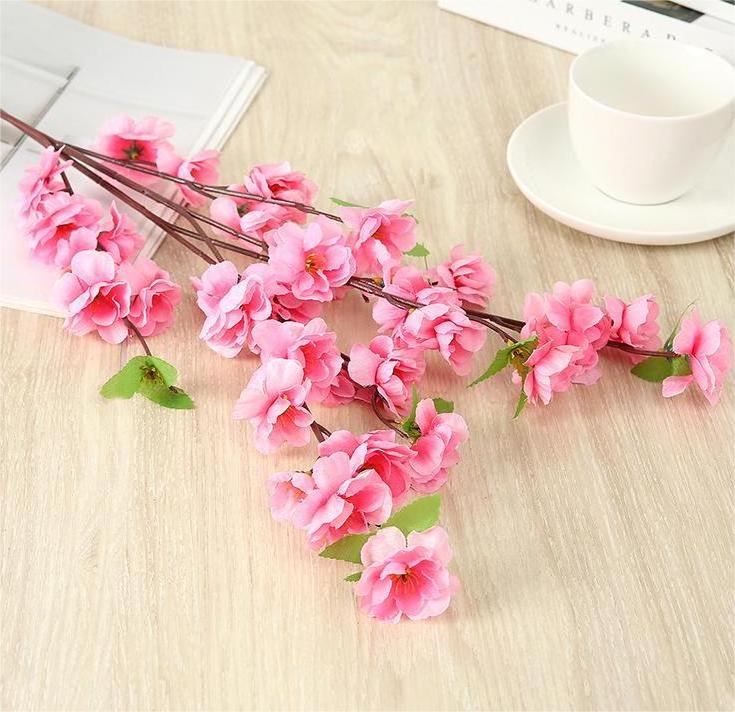 Artificial peach blossom branches cherry blossom living room decoration Interior decoration