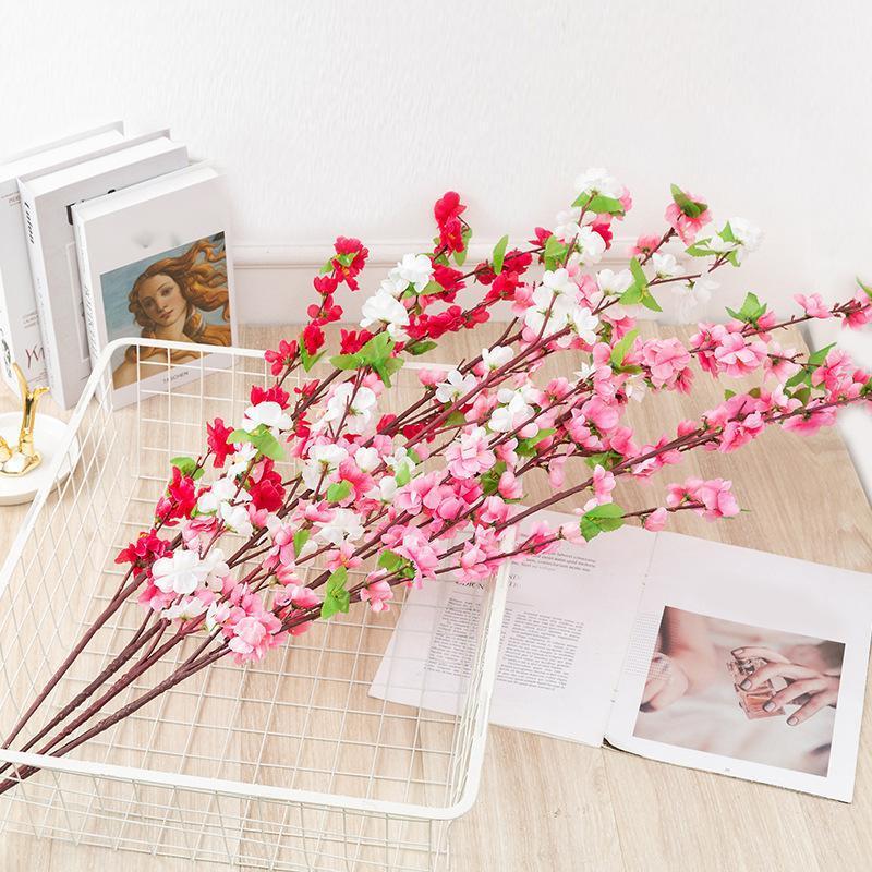 Artificial peach blossom branches cherry blossom living room decoration Interior decoration