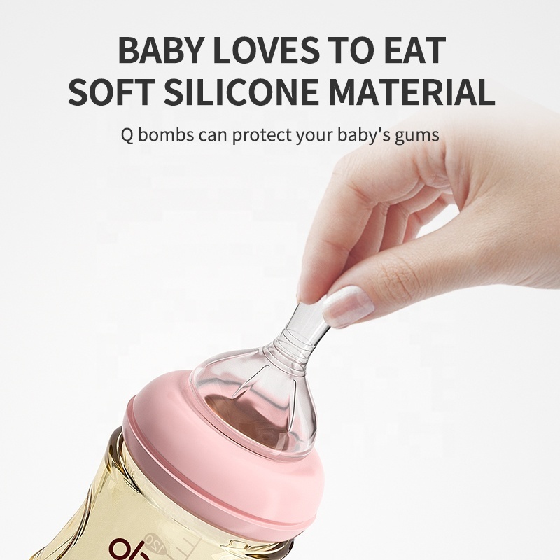 240ml Infant Hands Free Convenient Feeding Bottle Baby Milk Bottle Silicone Baby Bottle For Baby