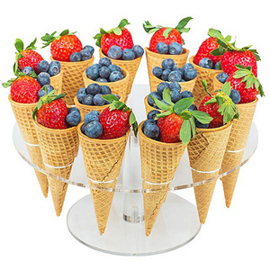 16 slots round Clear ice cream Tools Ice Cream display stand Rack Holder Acrylic Plinth Wedding Buffet Display Stands